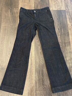 Banana Republic Trouser Jeans Womens 27P Navy Low Rise Straight Stretch Denim